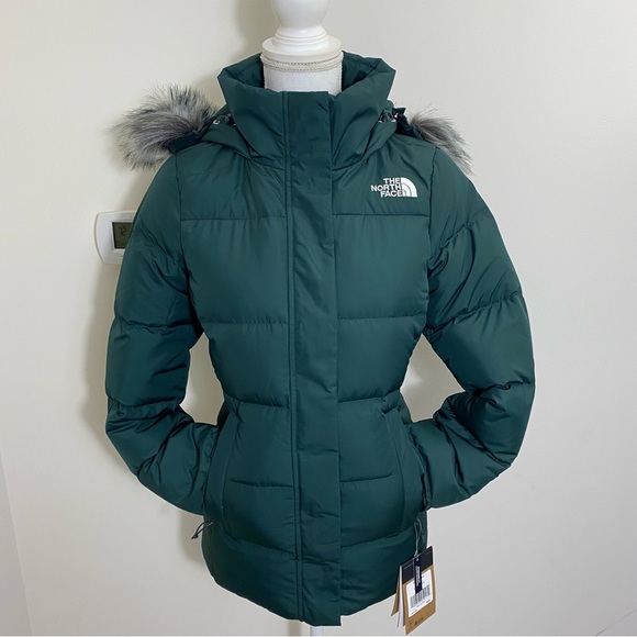 The North Face Women's Gotham Jacket Down Coat Dark Sage Green Sz XS BRAND NEW! - Picture 1 of 12
